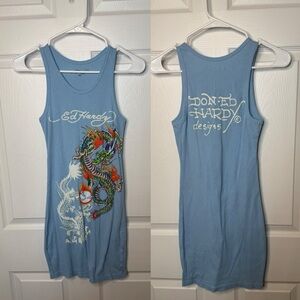 Ed Hardy Dragon Graphic Tank Dress